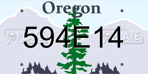 594E14 Oregon License Plate