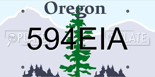 594EIA Oregon License Plate