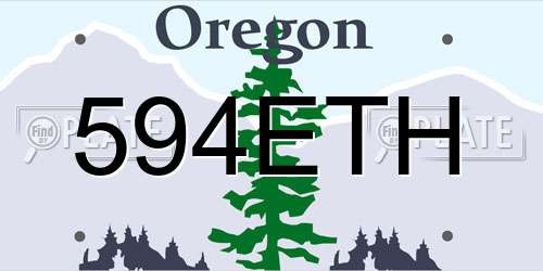 594ETH Oregon License Plate