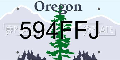 594FFJ Oregon License Plate
