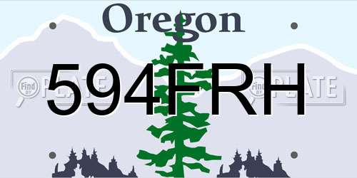 594FRH Oregon License Plate