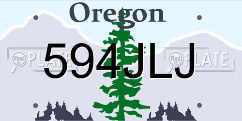594JLJ Oregon License Plate