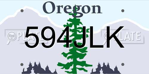 594JLK Oregon License Plate