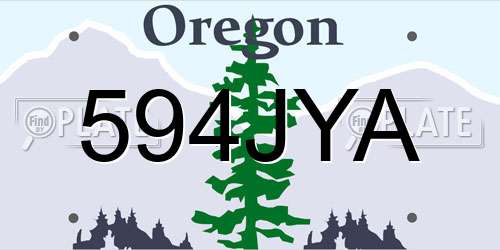 594JYA Oregon License Plate