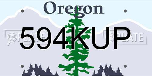 594KUP Oregon License Plate