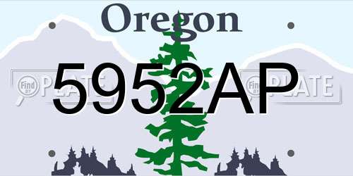 5952AP Oregon License Plate