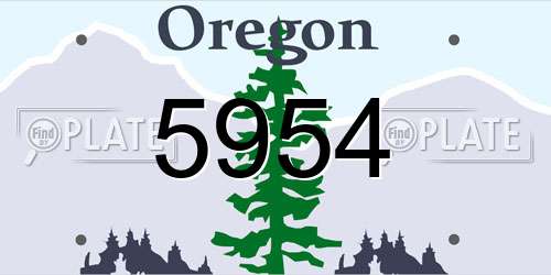 5954 Oregon License Plate