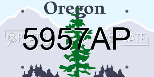 5957AP Oregon License Plate