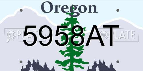5958AT Oregon License Plate