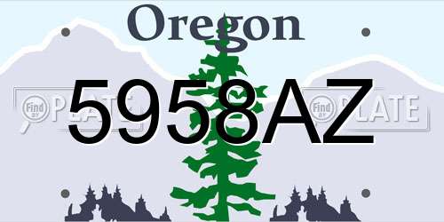5958AZ Oregon License Plate