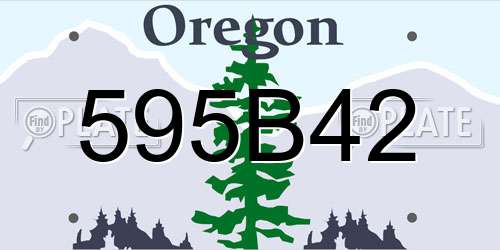 595B42 Oregon License Plate