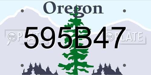 595B47 Oregon License Plate