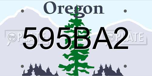 595BA2 Oregon License Plate