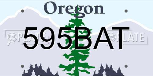 595BAT Oregon License Plate