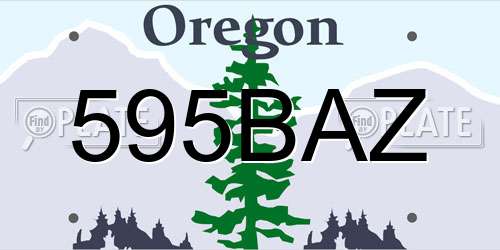 595BAZ Oregon License Plate