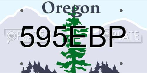 595EBP Oregon License Plate
