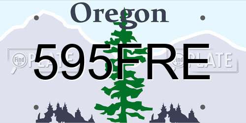 595FRE Oregon License Plate