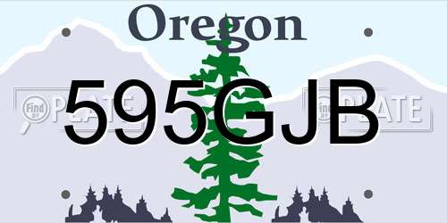 595GJB Oregon License Plate