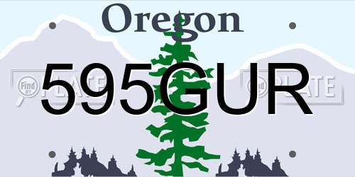 595GUR Oregon License Plate
