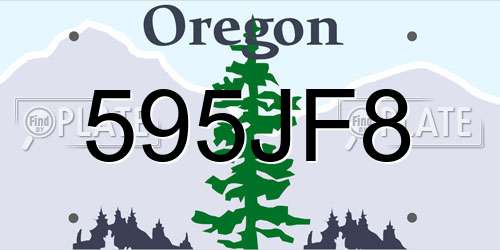 595JF8 Oregon License Plate