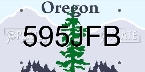 595JFB Oregon License Plate