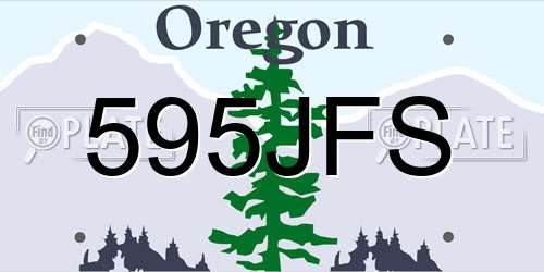 595JFS Oregon License Plate