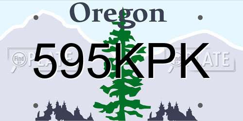 595KPK Oregon License Plate