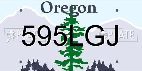 595LGJ Oregon License Plate
