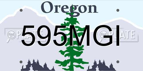 595MGI Oregon License Plate