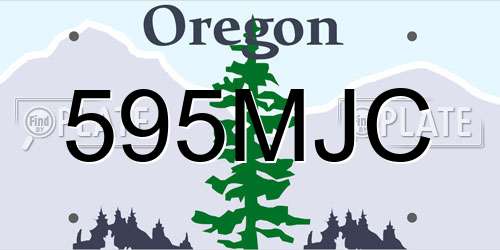 595MJC Oregon License Plate