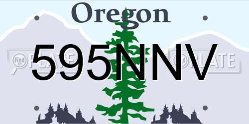 595NNV Oregon License Plate