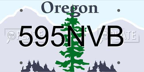 595NVB Oregon License Plate