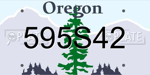595S42 Oregon License Plate