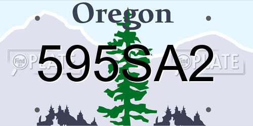 595SA2 Oregon License Plate