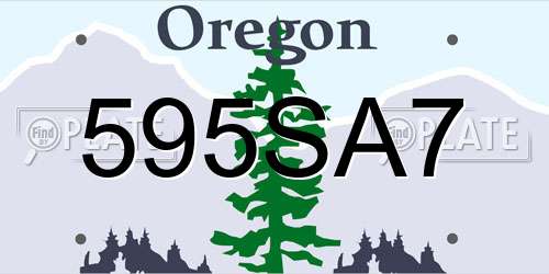 595SA7 Oregon License Plate