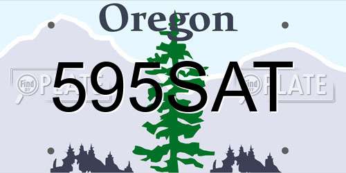 595SAT Oregon License Plate