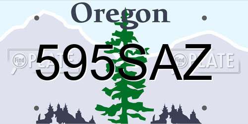 595SAZ Oregon License Plate