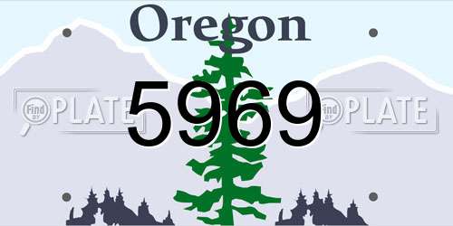 5969 Oregon License Plate