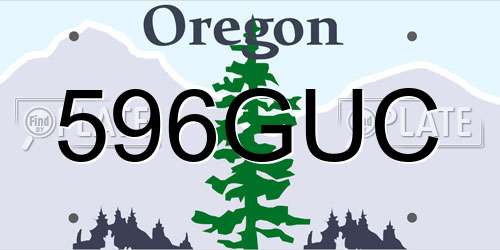 596GUC Oregon License Plate