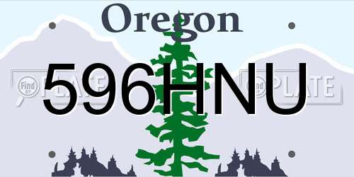 596HNU Oregon License Plate