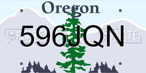596JQN Oregon License Plate
