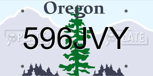 596JVY Oregon License Plate