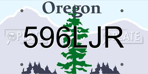 596LJR Oregon License Plate
