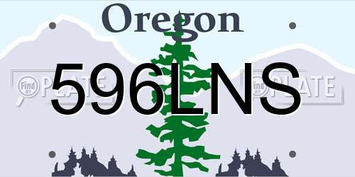 596LNS Oregon License Plate