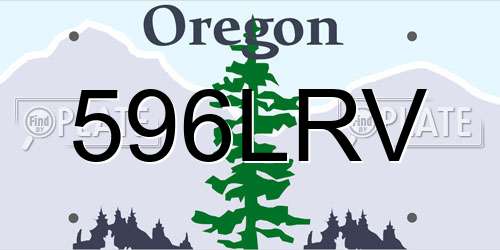 596LRV Oregon License Plate