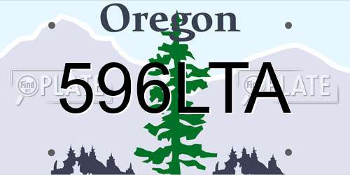 596LTA Oregon License Plate