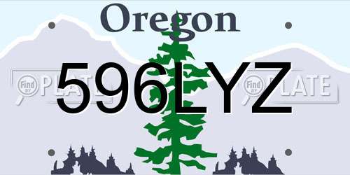 596LYZ Oregon License Plate