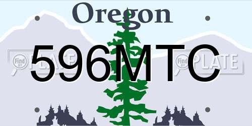 596MTC Oregon License Plate