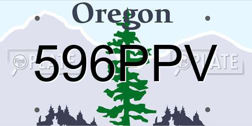 596PPV Oregon License Plate
