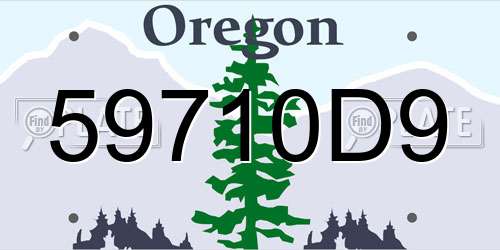 59710D9 Oregon License Plate